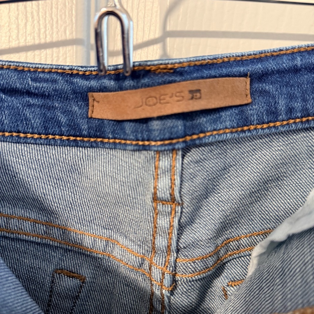 Joe's Jeans Dark Blue Frayed Hem Denim Shorts - Picture 3 of 4